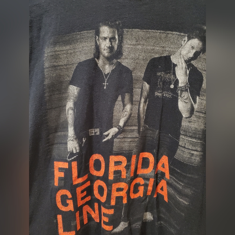 Florida Georgia Line 2015 Tour Black T-shirt (Size L) 100% Cotton